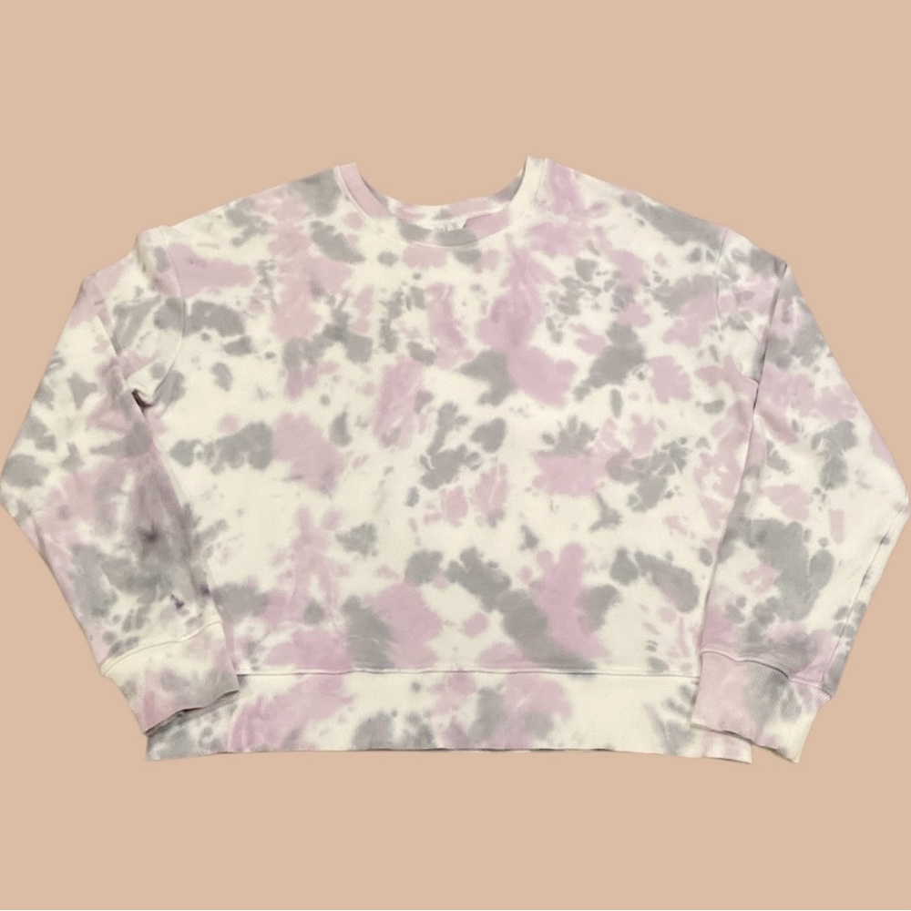 Time and Tru Tie-Dye Sweatshirt in Purple and Gray, size Large 12-14 💜